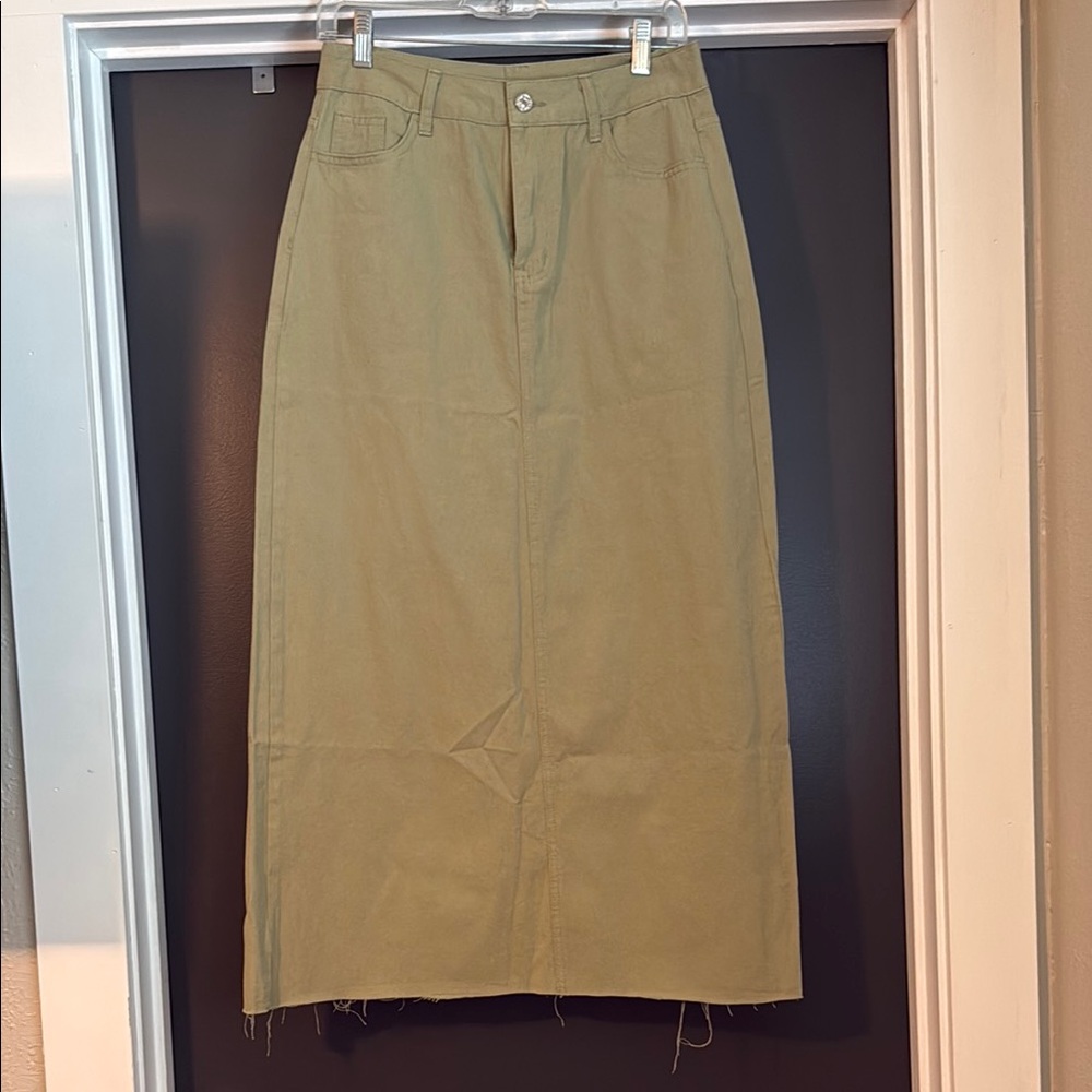 Olive Green Maxi Skirt